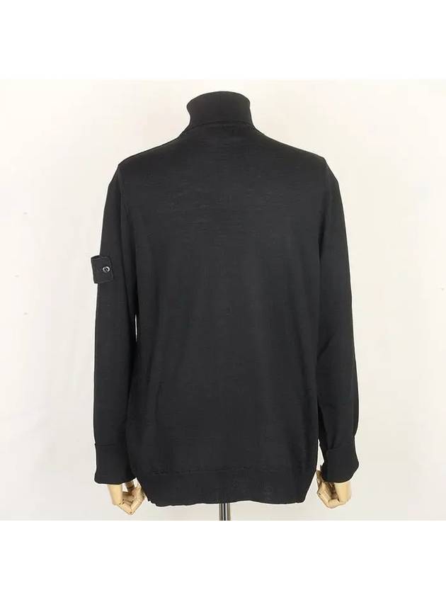 Wool Knit Turtleneck Black - STONE ISLAND - BALAAN 4