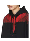 Red Wing Print Cotton Hoodie Black - MARCELO BURLON - BALAAN 6