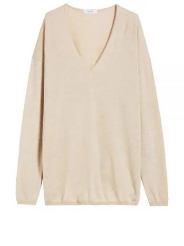 Freccia V-neck Cashmere Knit Top Beige - MAX MARA - BALAAN 2