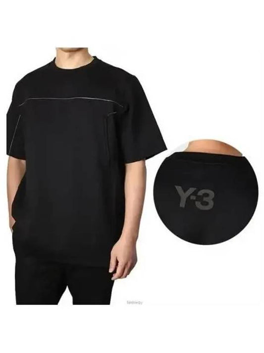 Logo Zipper Pocket Short Sleeve T-Shirt Black - Y-3 - BALAAN 2