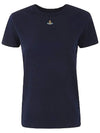 Embroided ORB Peru Short Sleeve T-Shirt Navy - VIVIENNE WESTWOOD - BALAAN 2