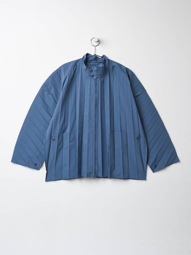 High Neck Zip-Up Jacket Blue - ISSEY MIYAKE - BALAAN 2