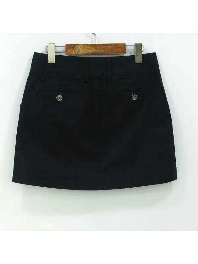 Navy cotton blend button embellished women s skirt - DOLCE&GABBANA - BALAAN 3