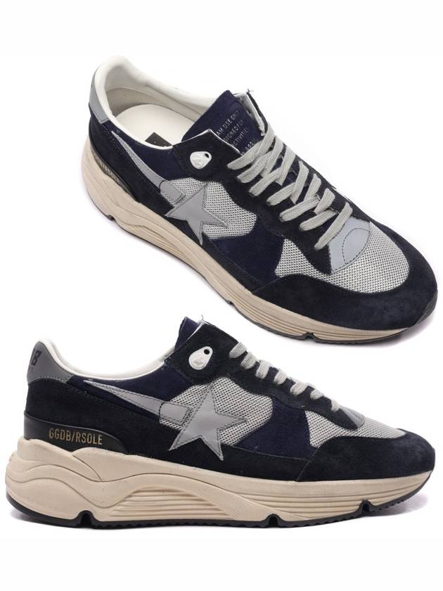 Star Running Sole Suede Low Top Sneakers Grey Navy - GOLDEN GOOSE - BALAAN 3