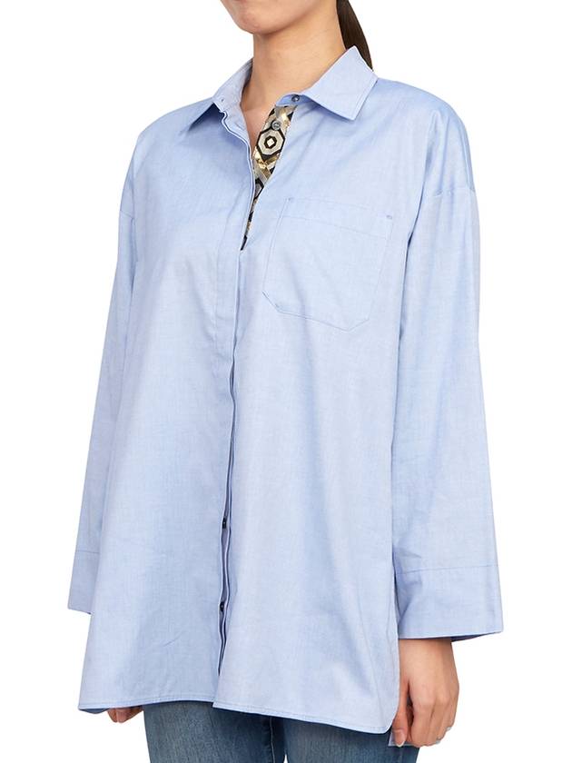 Sylvie Long Sleeve Shirt Blue - MAX MARA - BALAAN 4