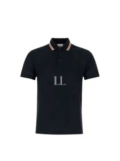 Striped Cotton Polo Shirt Black - BURBERRY - BALAAN 2