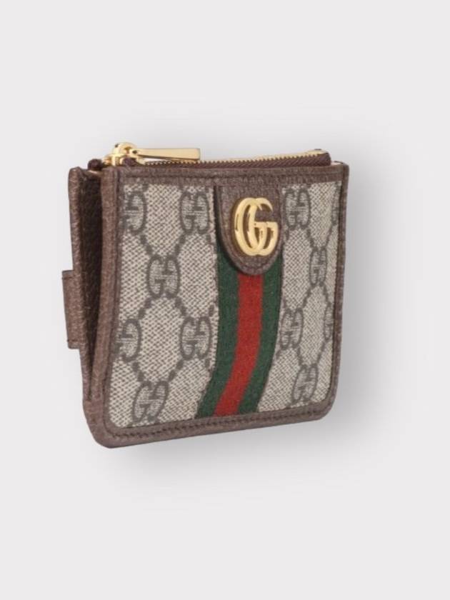 Ophidia GG Supreme Zipper Card Wallet Brown - GUCCI - BALAAN 5