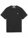 Slimfit Cotton Jersey Short Sleeve T-shirt Black - STONE ISLAND - BALAAN 7