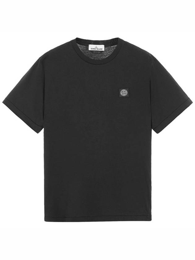 Slimfit Cotton Jersey Short Sleeve T-shirt Black - STONE ISLAND - BALAAN 7