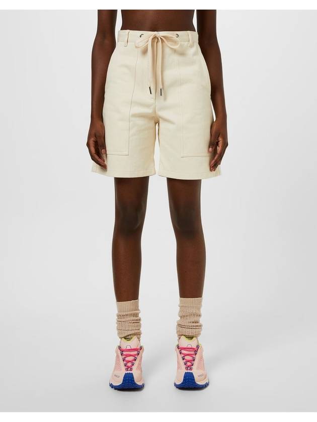 Women's Cotton Shorts Ivory - MONCLER - BALAAN 4