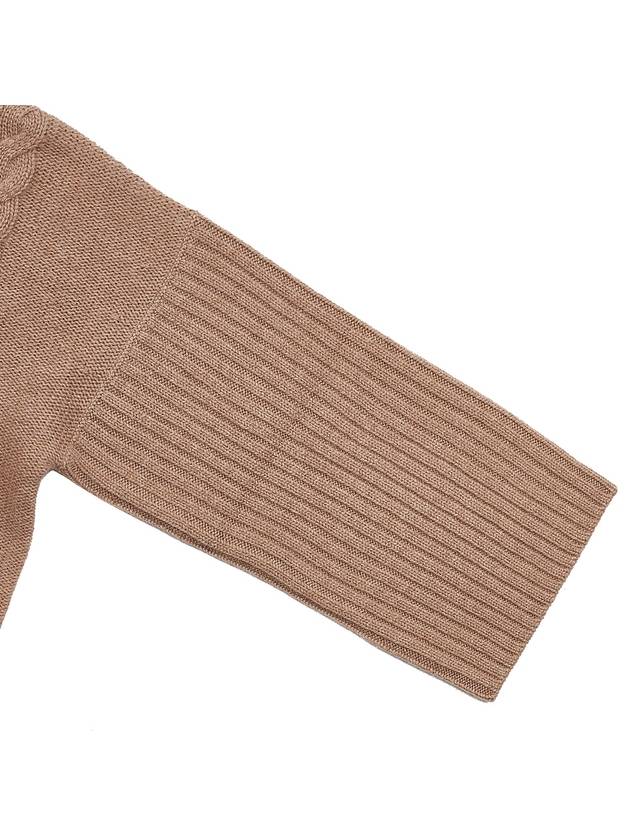 Women's Okra Cable Cashmere Turtleneck Beige - MAX MARA - BALAAN 6