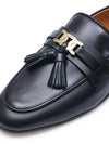 Tassel Embellished Leather Loafers Black - TOD'S - BALAAN 5