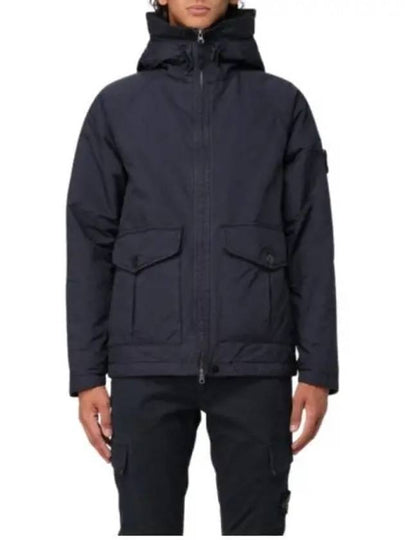 Logo David TC Down Hooded Jacket Navy - STONE ISLAND - BALAAN 2