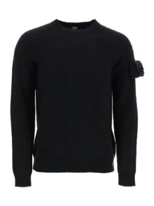 Men's Baguette Sleeve Wool Knit Top Black - FENDI - BALAAN 2