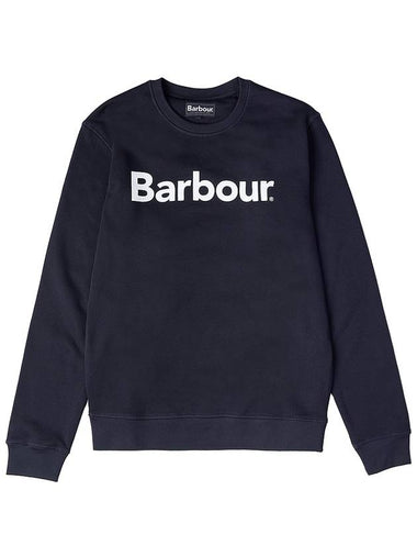 Logo Print Cotton Sweatshirt Navy - BARBOUR - BALAAN 1