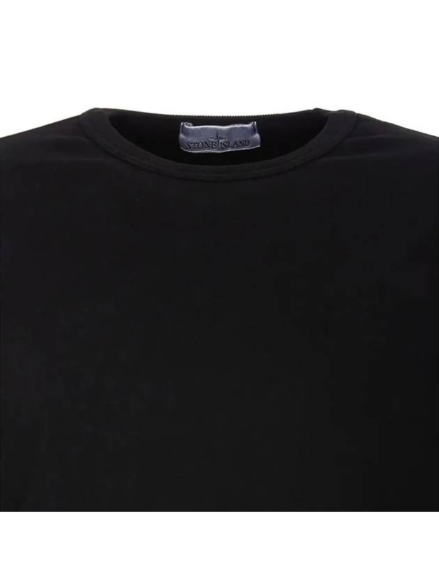 Brushed Organic Cotton Fleece Sweatshirt Black - STONE ISLAND - BALAAN 5