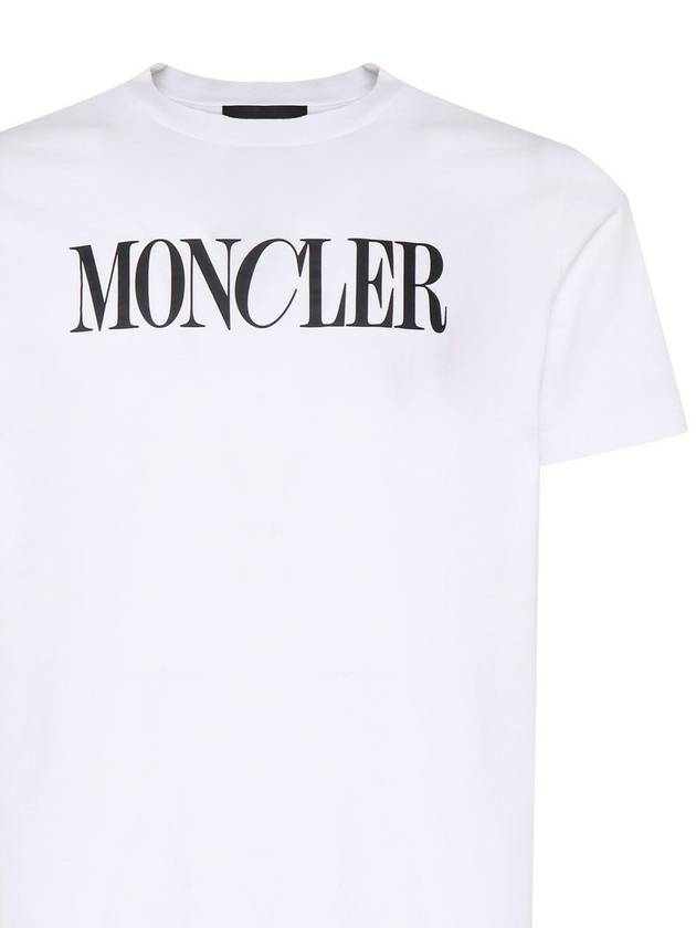 Logo Print Cotton Short Sleeve T-Shirt White - MONCLER - BALAAN 4