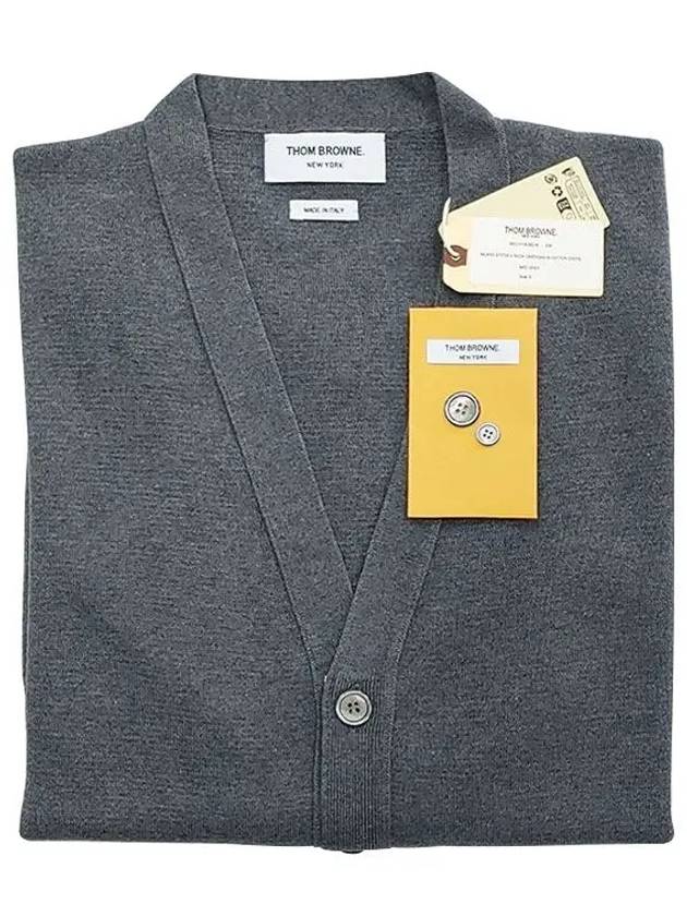 Milano Stitch 4-Bar Cardigan Medium Grey - THOM BROWNE - BALAAN 3