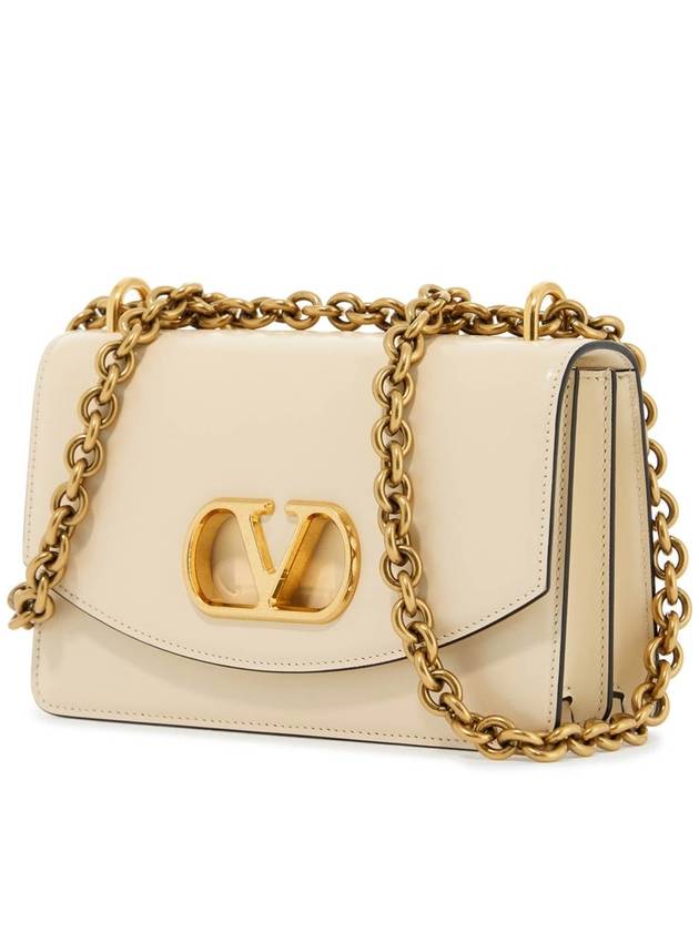 borsa a spalla piccola in pelle butter white con tracolla a catena - VALENTINO - BALAAN 3