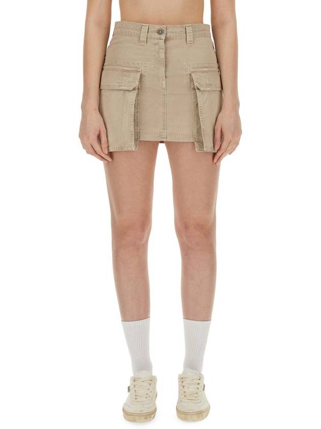 Colored Cargo A-Line Skirt Khaki - GOLDEN GOOSE - BALAAN 2