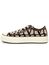 Women's Toile Iconographe Low Top Sneakers Black Beige - VALENTINO - BALAAN 5