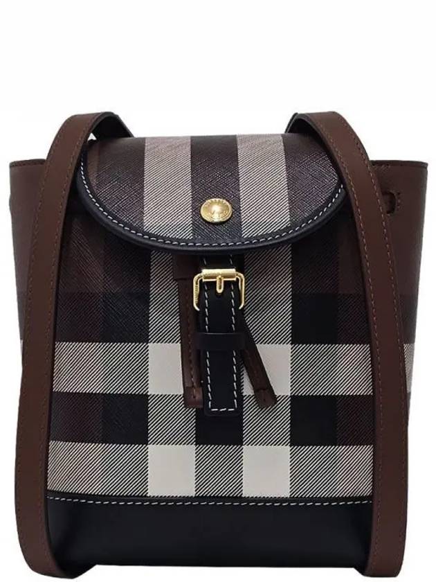 Check Mini Backpack Dark Brown - BURBERRY - BALAAN 2