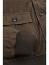 Men s Goose Down Padded Suede Jacket Dark Olive - VALSTAR - BALAAN 6