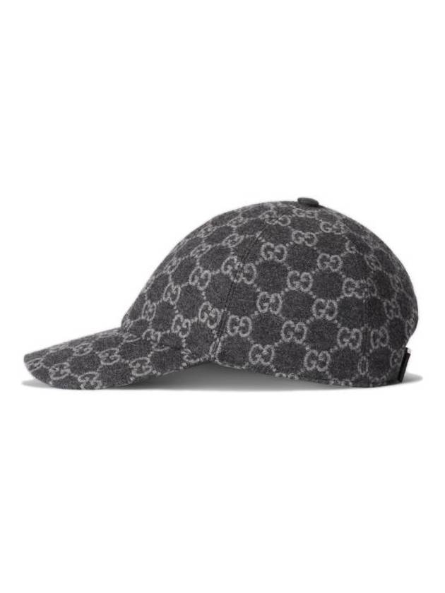 GG Flannel Ball Cap Grey - GUCCI - BALAAN 4