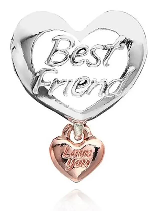 Love You Best Friend Heart Bracelet Charm Silver - PANDORA - BALAAN 4