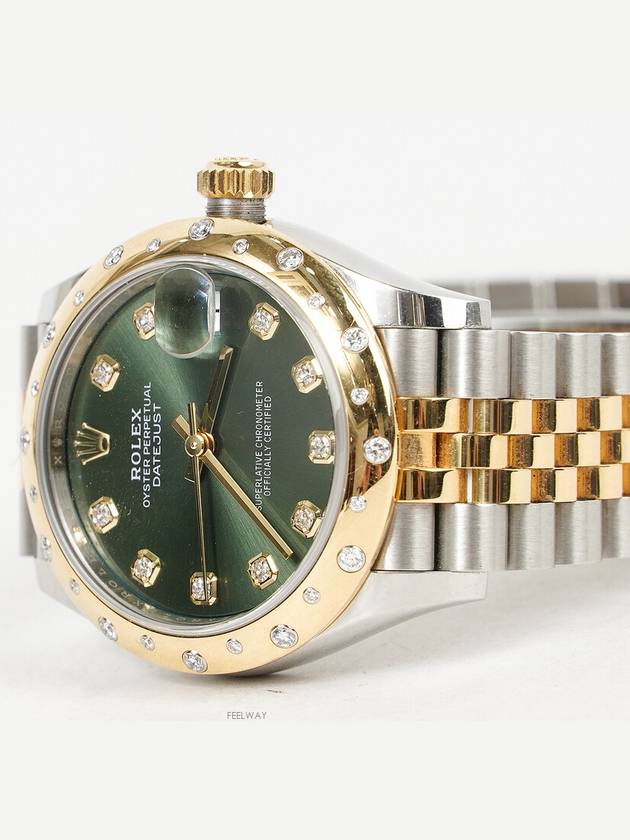 Rolex Datejust 31mm Yellow Combi Dome Diamond Olive Green 278343RBR 74475 - ROLEX - BALAAN 3