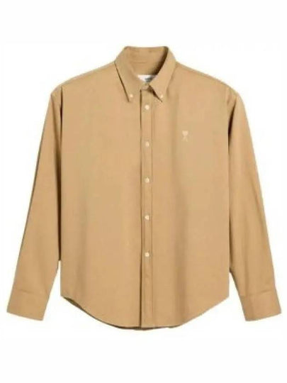 De Coeur Boxy Fit Long Sleeve Shirt Beige - AMI - BALAAN 2