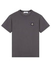 Logo Patch Short Sleeves T-Shirt  Steel Grey - STONE ISLAND - BALAAN 1