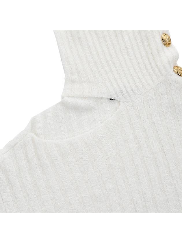 button ribbed knit turtleneck - BALMAIN - BALAAN.