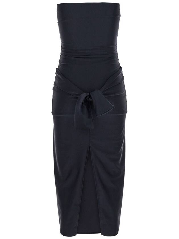 'Knot Gala' Midi Black Dress With Adjustable Knots In Stretch Jersey Woman - COPERNI - BALAAN 5