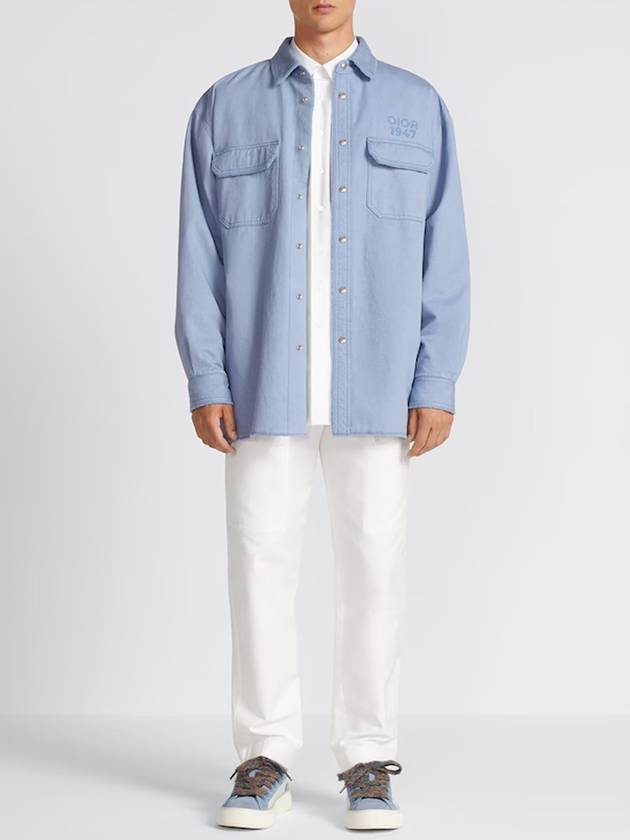 Overshirt Cotton Jacket Blue - DIOR - BALAAN 4