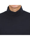 Thermal Rib Ottoman Stripe Turtleneck Navy - THOM BROWNE - BALAAN 7