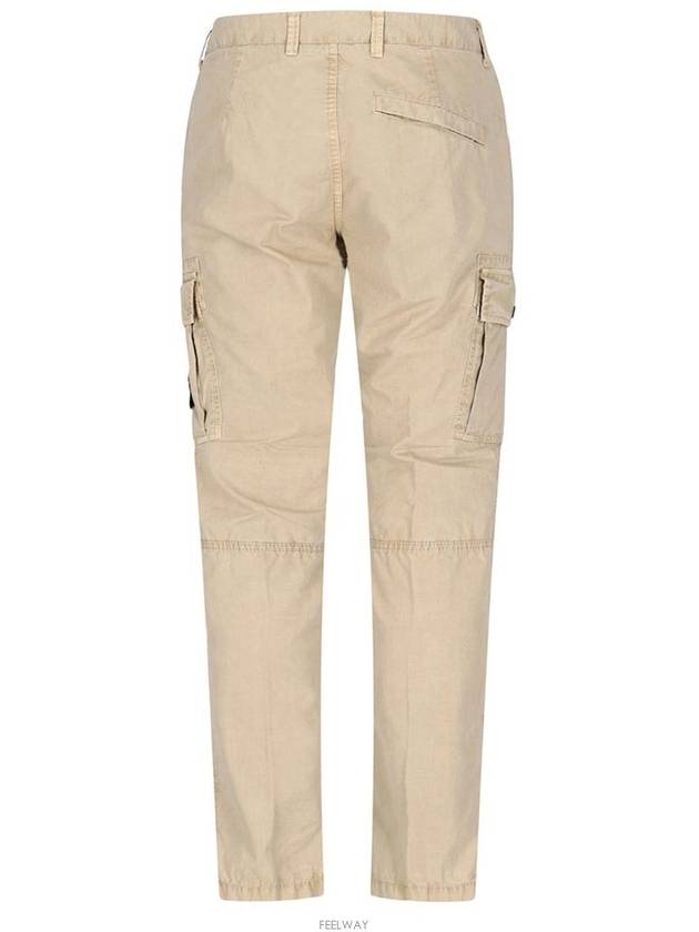 Men's Wappen Patch Slim Cargo Straight Pants Beige - STONE ISLAND - BALAAN 4