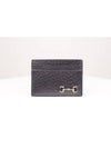 Horsebit Leather Card Wallet Black - GUCCI - BALAAN 4