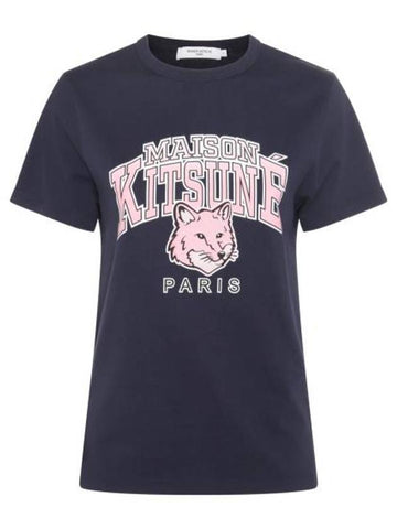 Campus Fox Classic Short Sleeve T-Shirt Navy - MAISON KITSUNE - BALAAN 1