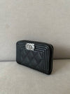 Boy Zipper Card Wallet Caviar Black Silver A80602 - CHANEL - BALAAN 5