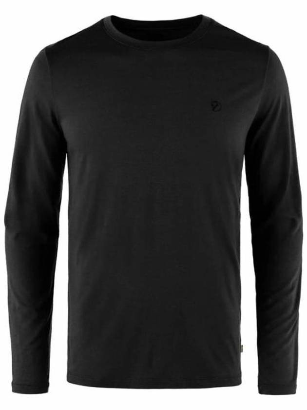 Men's Abisko Wool Long Sleeve T-Shirt Black - FJALL RAVEN - BALAAN 2