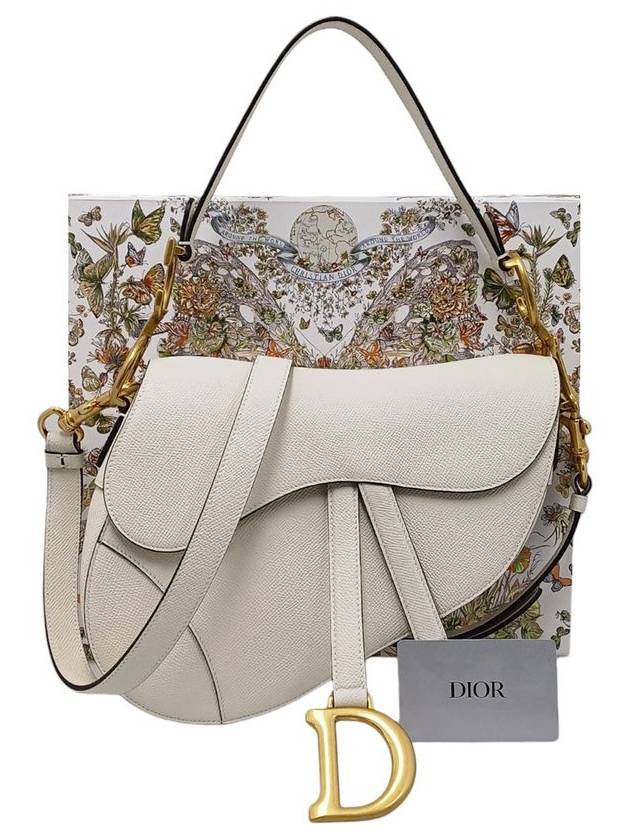 Women s M0455CBAA M030 Latte Grain Saddle Strap Shoulder Bag - DIOR - BALAAN 10