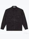 Stretch Cotton Wool Satin Over Long Sleeve Shirt Black - STONE ISLAND - BALAAN 2