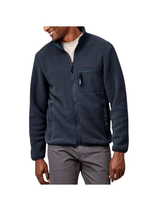 Men's Synchilla Fleece Zip-Up Jacket Smolder Blue - PATAGONIA - BALAAN 1
