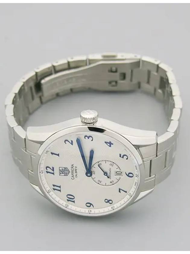 WAS2111 CARRERA Heritage Caliber 6 Automatic Date See through Back White Dial Blue Hands Steel Men s Watch - TAG HEUER - BALAAN 2