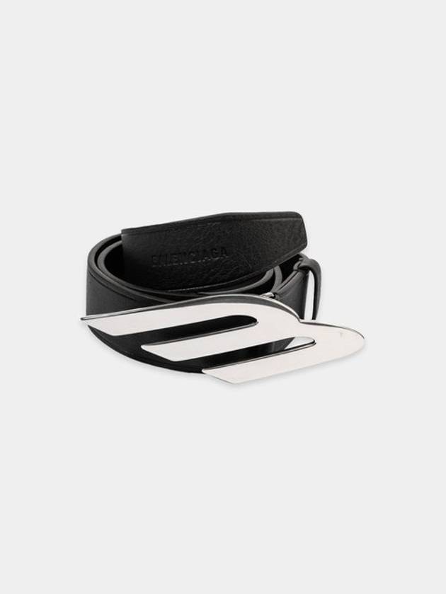 Moto Logo Leather Belt Black - BALENCIAGA - BALAAN 3