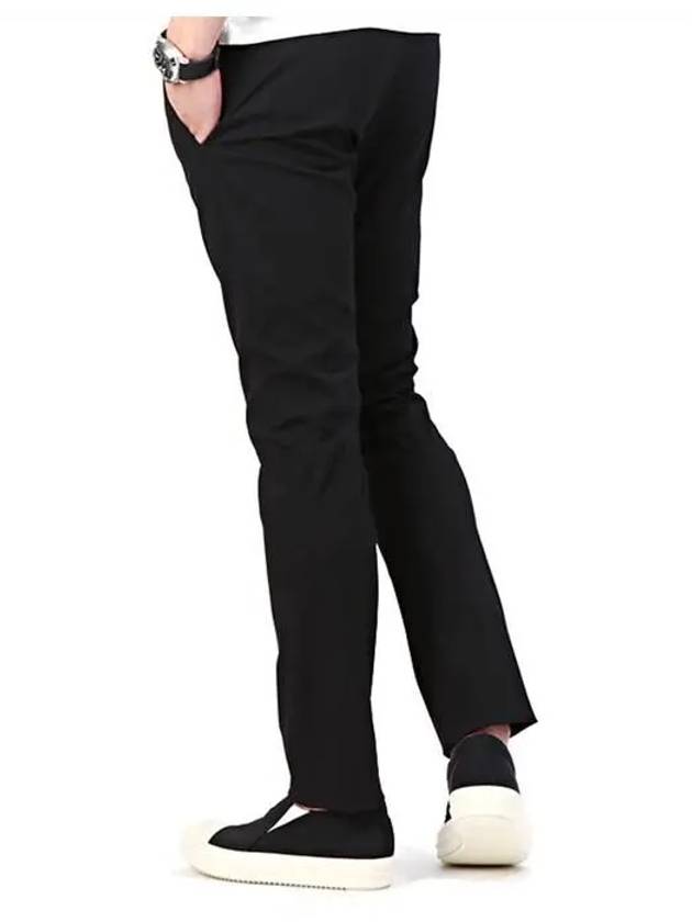 Slim Fit Cotton Straight Pants Black - RICK OWENS - BALAAN 4