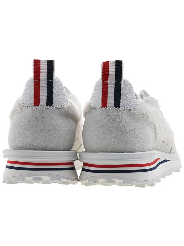 Shearling Tech Runner Low Top Sneakers White - THOM BROWNE - BALAAN 5