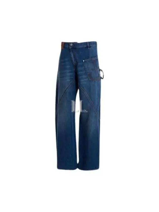 Men's Twist Work Cotton Jeans Blue - JW ANDERSON - BALAAN 2