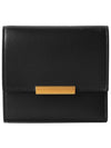 Logo 3-Fold Calfskin Half Wallet Black - BOTTEGA VENETA - BALAAN 2